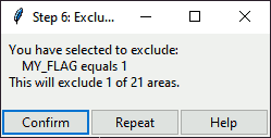 Dialog: Confirm Exclusion Criteria