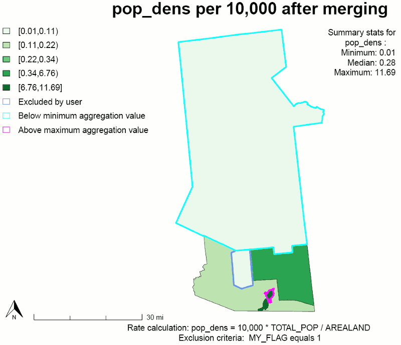 Map: Choropleth of Rate for Aggregated Areas