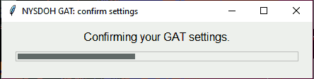 Progress Bar: Confirm GAT Settings