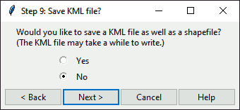 Dialog: Save KML